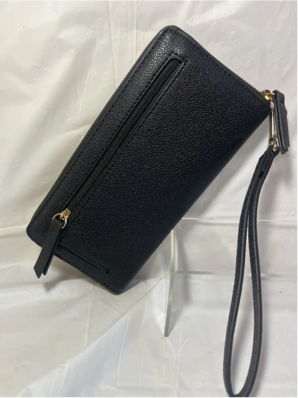 Nine West Zip Around Wallet black Wrist Strap